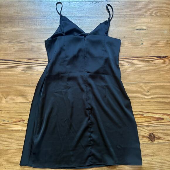Shein black drape neckline adjustable strap slip dress SIZE L - Picture 6 of 6
